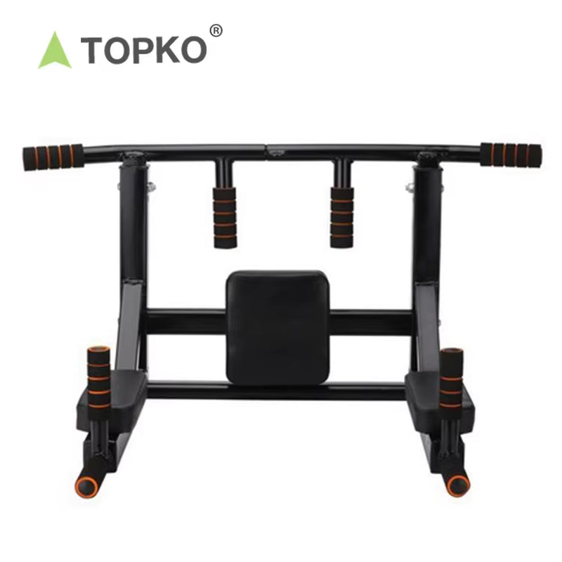 TOPKO Portable Mounted Doorway Pull up Bar Multi-Function Wall Chin up Bar with Dip Station Bars
