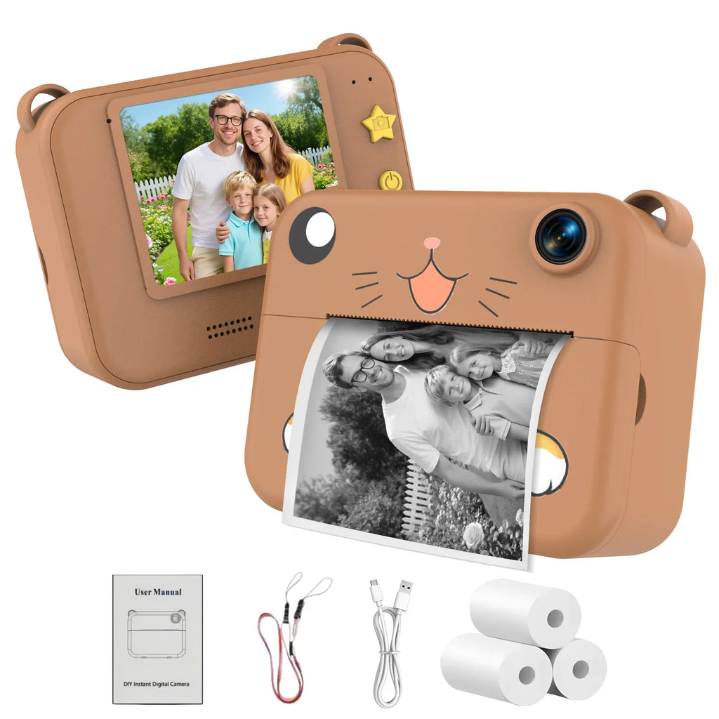 Digital Children Camera Kids Camera Instant Print Photo HD Video Recorder Mini Thermal Printer Best Birthday Festive Gifts 1080P