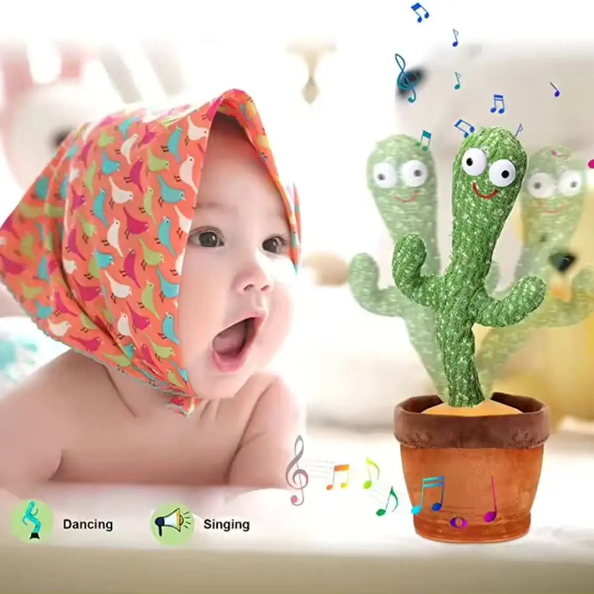Rechargeable Dancing Cactus Toys 120 Songs in Spanish Hat and Cute Shawl Included