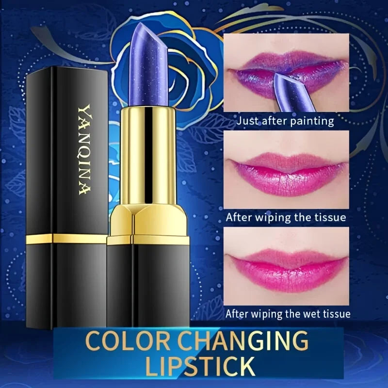 Magic Temperature Change Lipstick - Blue to Red Color Changing Lip Balm - Waterproof Base Makeup Beauty Cosmetic Stick
