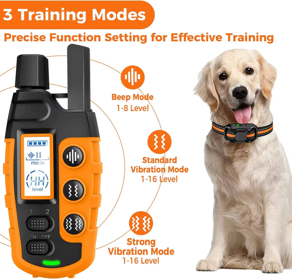 3300Ft Dog Training Collar for Small Medium Large Dogs Rechargeable IP67 with Beep Strong Vibration No Shock