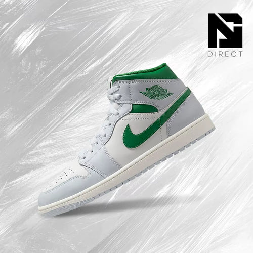Air Jordan 1 Mid 'Summit White Lucky Green' Men'S Casual Walking Style Shoes Jordan Sneaker