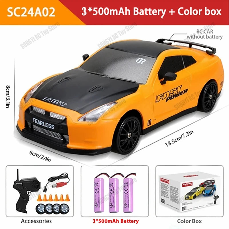 4WD RC Car with LED Remote Control Cars High Speed Fast Drift Racing 2.4G Radio RTR Vehicle GTRPRO Model Toy Kids Children Gift