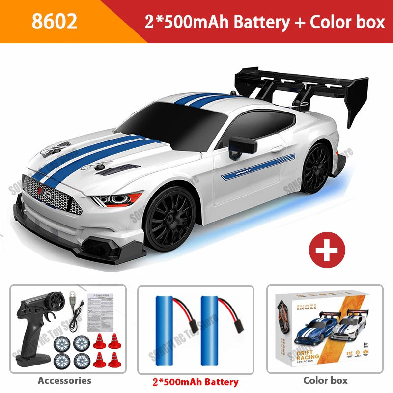 4WD RC Car with LED Remote Control Cars High Speed Fast Drift Racing 2.4G Radio RTR Vehicle GTRPRO Model Toy Kids Children Gift