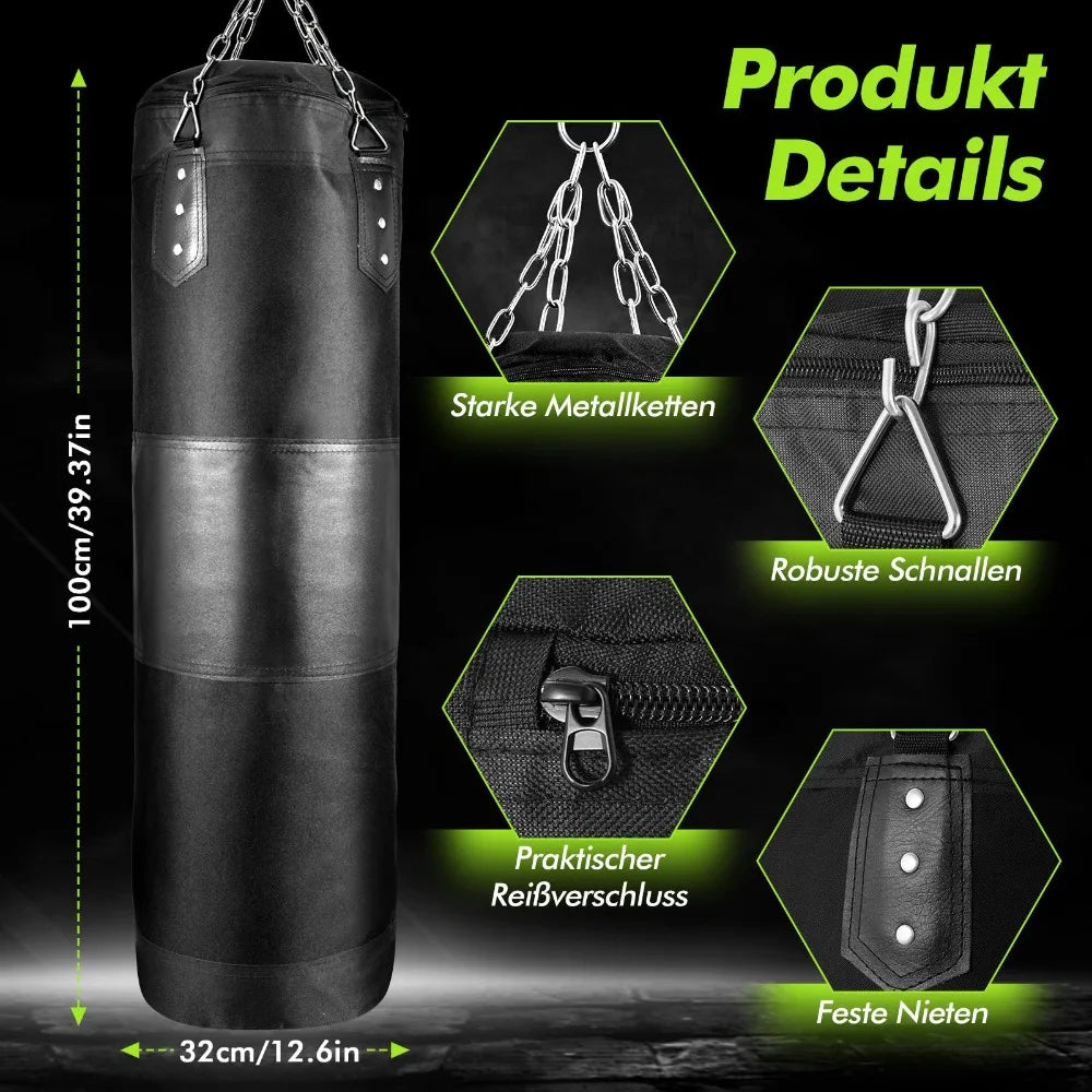 Punching Bag for Adults Heavy Boxing Bag Set with Gloves Boxing Training Equipment for MMA Karate Kickboxing Boxing Unfilled