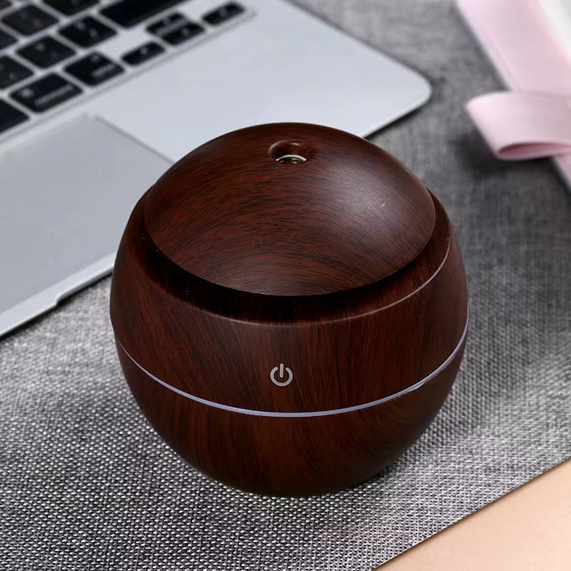 Customizable Lar Wood Grain LED Air Humidifier with Logo New Personal Space Steam Ultrasonic Water Spray Fragrance Diffuser