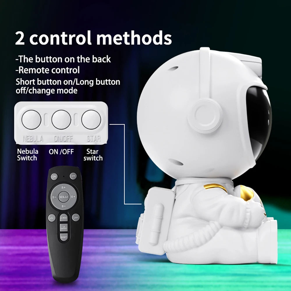 Astronaut Star Projector Night Light with Remote Control 360° Adjustable Galaxy Nebula Ceiling Lamp for Bedroom Kids Room Party