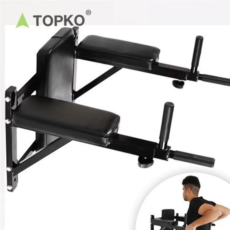 TOPKO Portable Mounted Doorway Pull up Bar Multi-Function Wall Chin up Bar with Dip Station Bars
