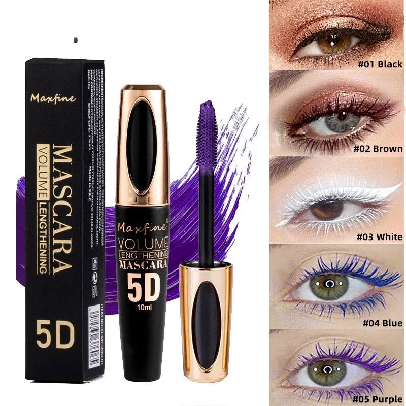 Waterproof Anti-Sweat Mascara Lengthens Eyelashes Extension Blue Silk Fiber Mascara Female Non-Smudge Mascara Makeup Cosmetic