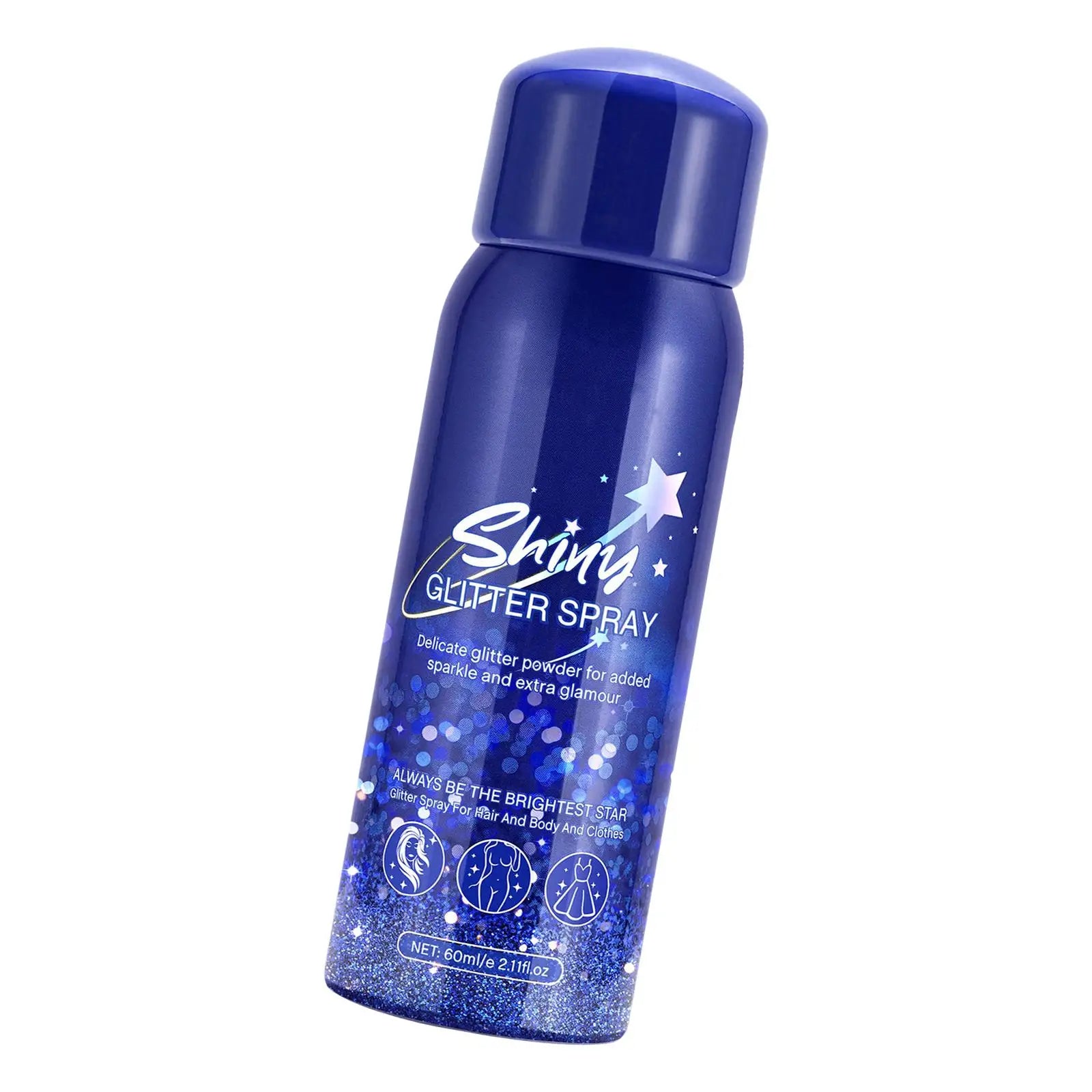 Shiny Body Glitter Spray Waterproof Body Shiny Spray Glitter Hairspray for Home Party Clubs Evening Party Stage Makeup Dating