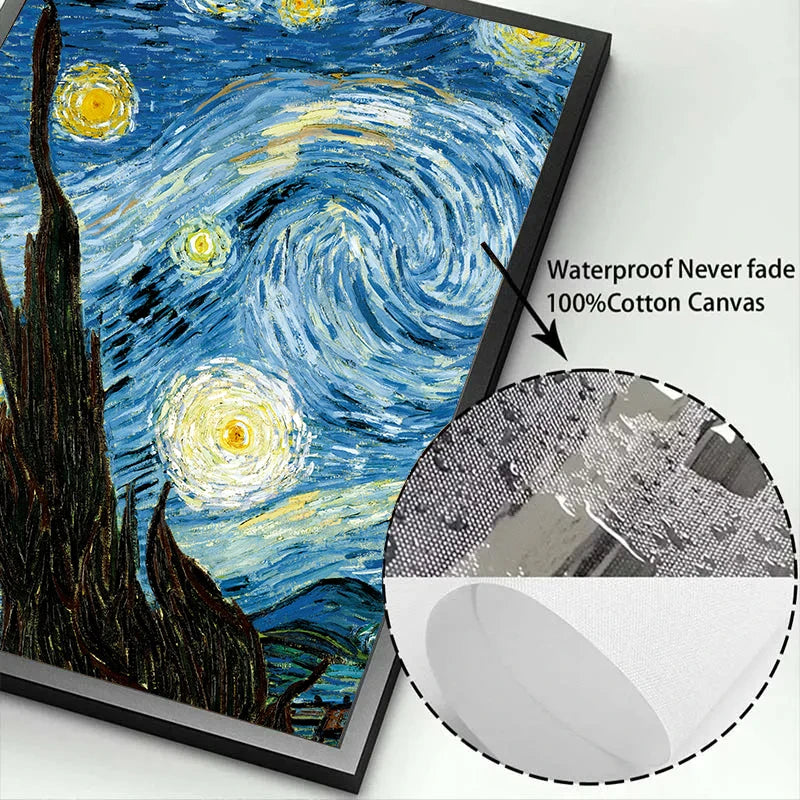 Famous Artist Van Gogh Monet Painting Starry Sky Iris Flower Canvas Poster Print Wall Art Picture Living Room Decor Mural