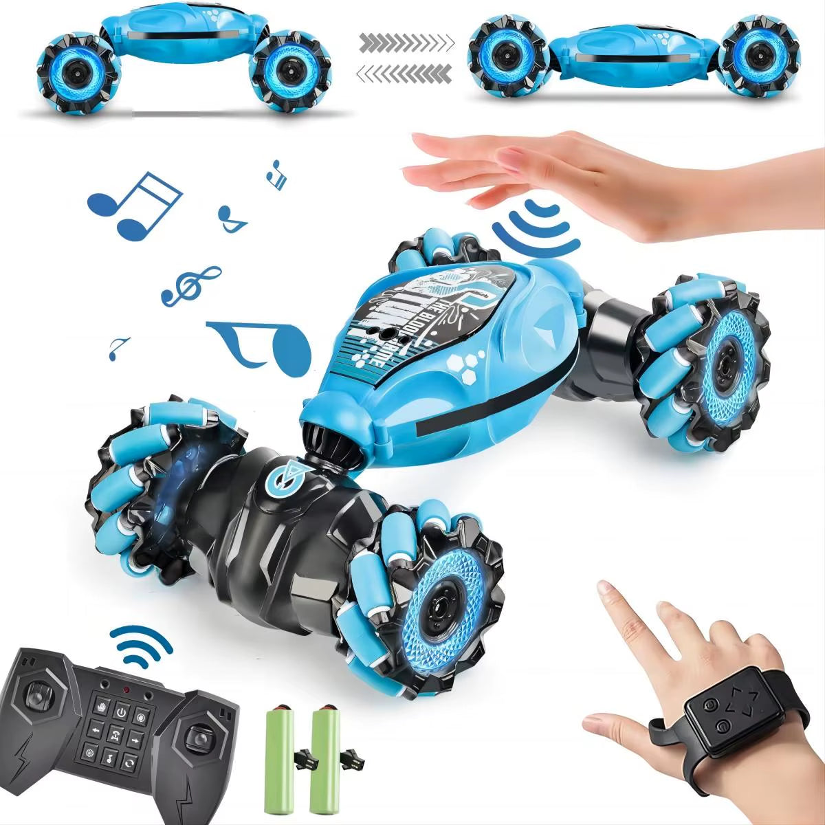 2.4Ghz Hand Controlled Remote Control RC Stunt Car 4 WD Transform Road Twister Cars Gesture Sensing RC Cars Kids Boys Girls Toy
