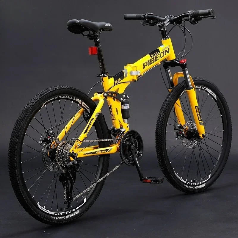 Stylish Mountain Bike Adult Male Folding Shock Absorption Variable Speed Off-Road Student to Work Road Female Adult Bicycle