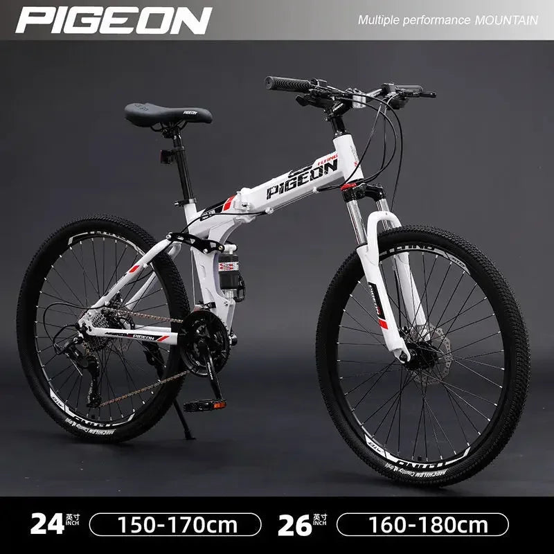 Stylish Mountain Bike Adult Male Folding Shock Absorption Variable Speed Off-Road Student to Work Road Female Adult Bicycle