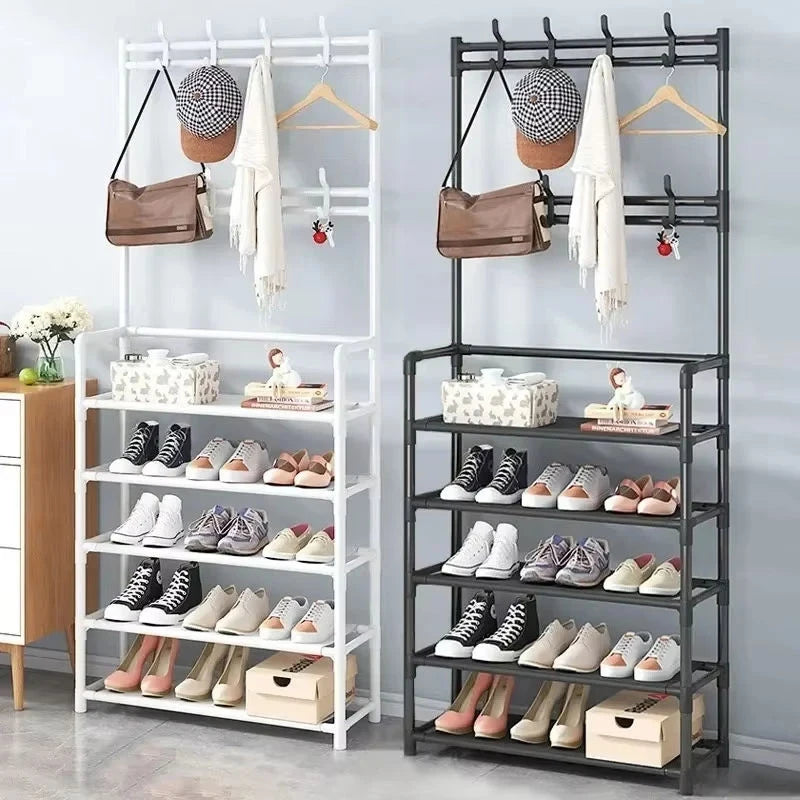 Closet Shelves, Halloween Decorations, 5 Tier Metal Shoe Rack with Coat Rack, Shoe and Clothes Organizer Shelf, Halloween Costumes, Fall Decoration, Festival Decoration