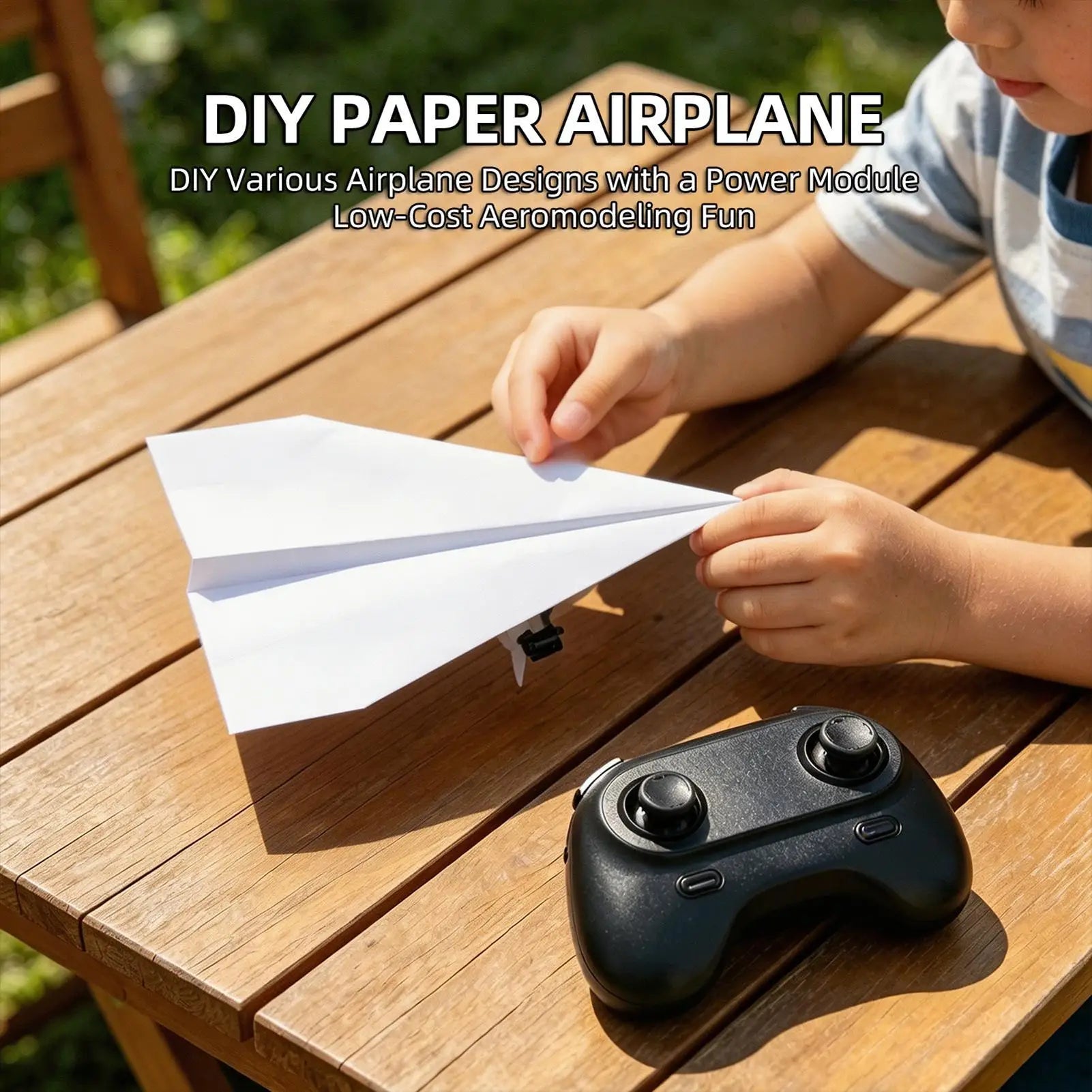 RC Paper Airplane Motor Kit Electric Plane Toy Electric Remote Control Plane for Boys Girls Backyard Park Beach Camping School