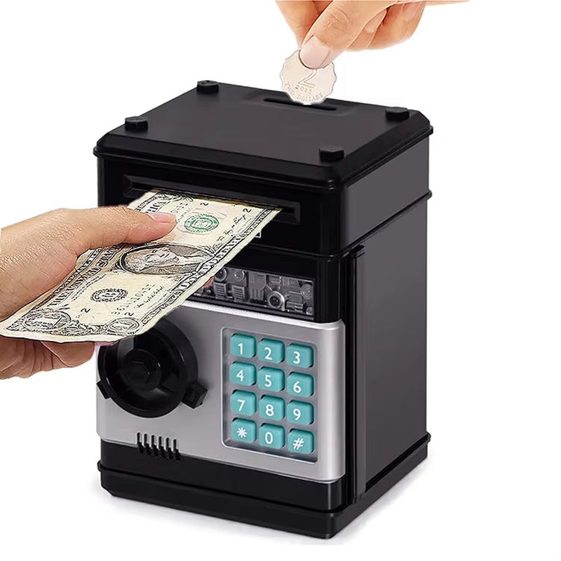 Children Safe Machine Electronic Coins Cash Coded Lock Password ATM Piggy Bank Safety Money Box for Kids Gift Coin Bank