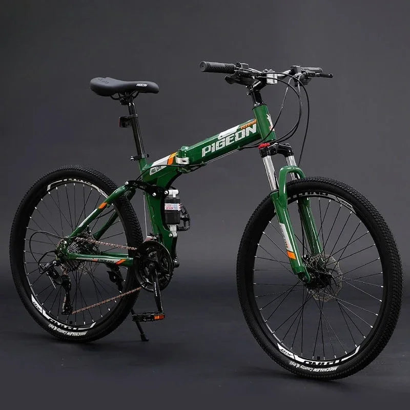Stylish Mountain Bike Adult Male Folding Shock Absorption Variable Speed Off-Road Student to Work Road Female Adult Bicycle