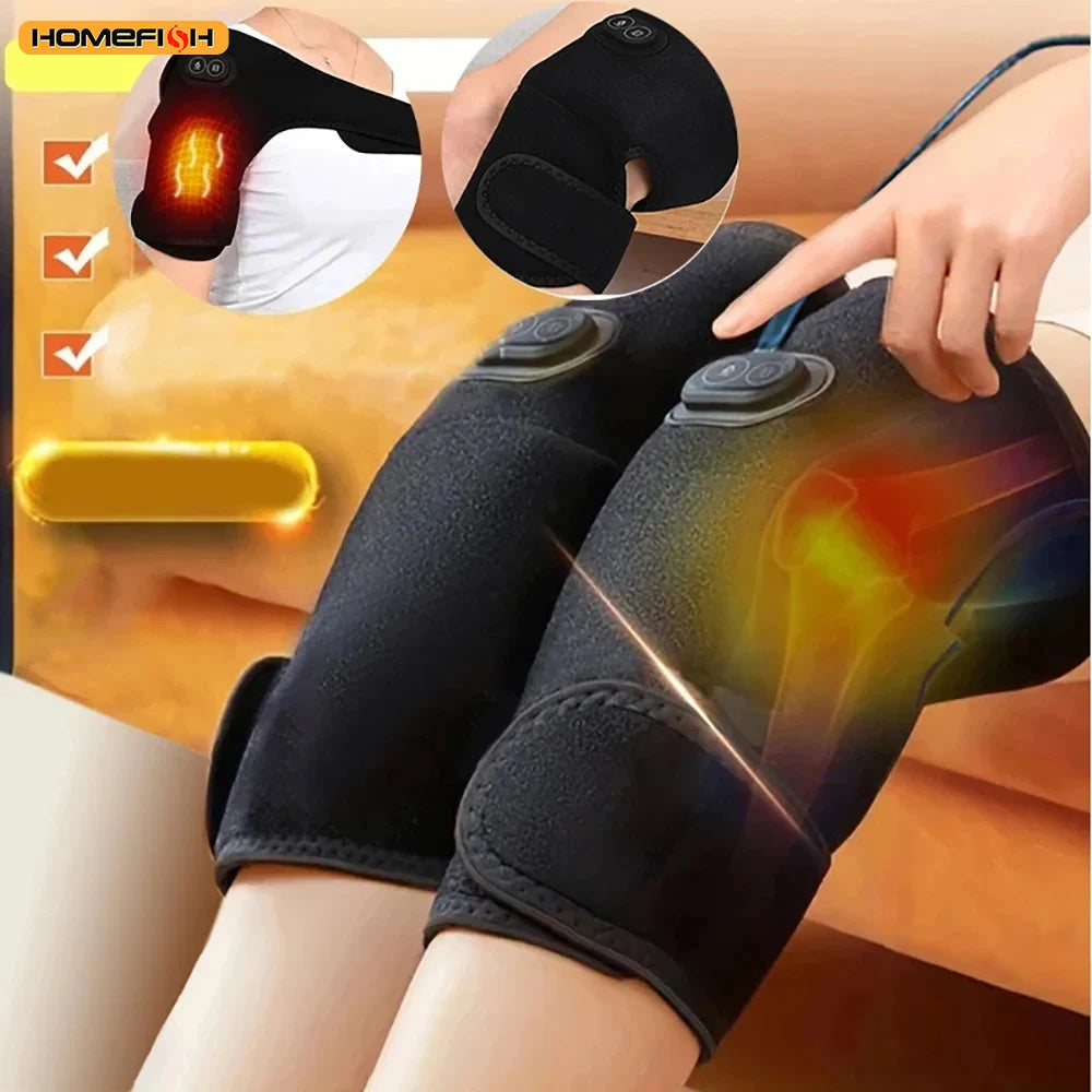 Home Therapy Heated Shoulder Brace, Plug-In Design with Graphene Warming Pulse Vibration