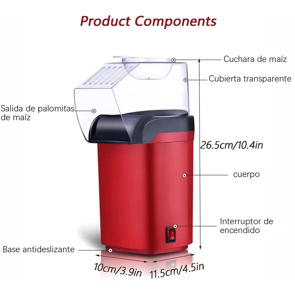 Iruibo 2025 New High Quality Electric Popcorn Maker, Mini Hot Air Popcorn Maker for Quick Homemade Snacks, Essential for Outdoor Outings