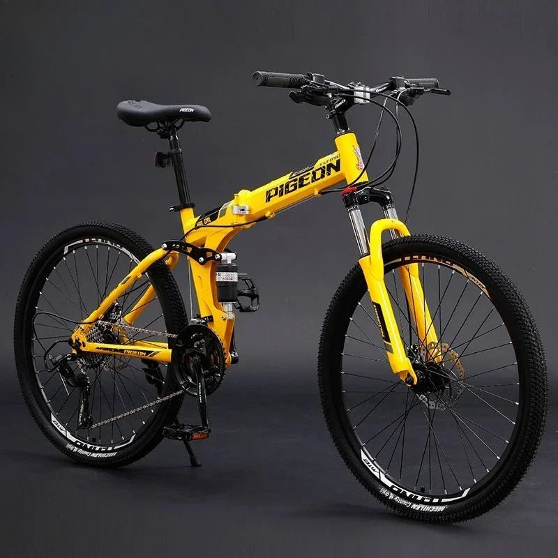 Stylish Mountain Bike Adult Male Folding Shock Absorption Variable Speed Off-Road Student to Work Road Female Adult Bicycle