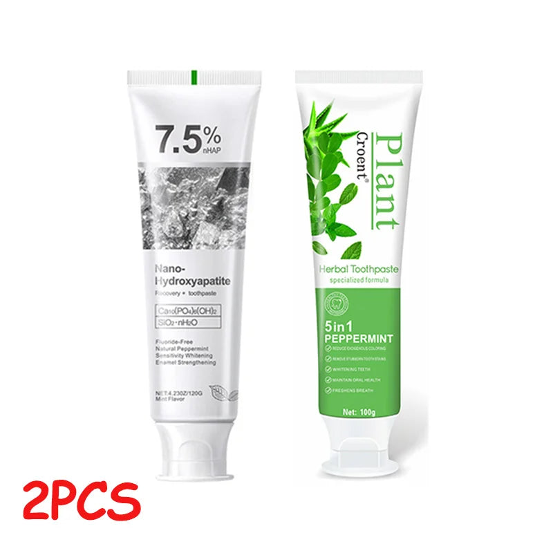 1/2/3Pcs Fluoride-Free Hydroxyapatite Toothpaste Nano-Hap Whitening Gentle Mint Breath Refreshing Stain Removal Oral Care
