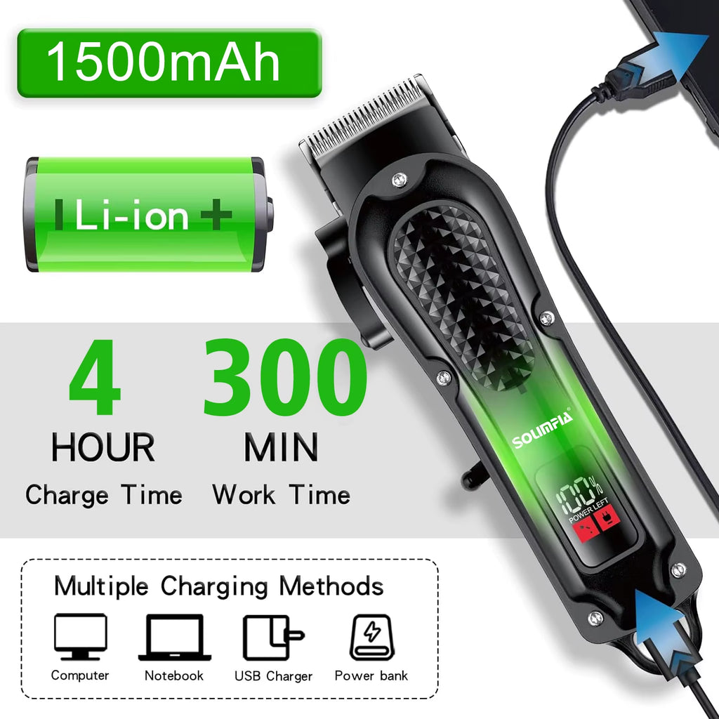 Solimpia Electric Hair Clippers Adjustable Hair Cutter Machine USB Charging Hair Trimmer for Men Grooming