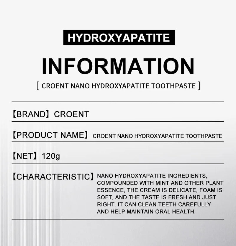 1/2/3Pcs Fluoride-Free Hydroxyapatite Toothpaste Nano-Hap Whitening Gentle Mint Breath Refreshing Stain Removal Oral Care