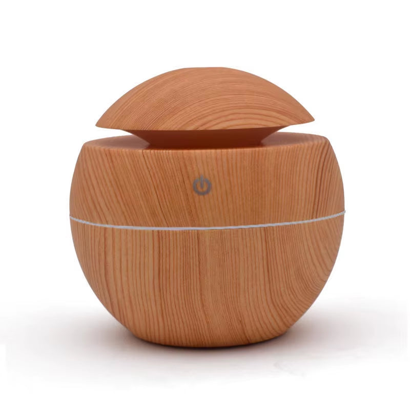 Customizable Lar Wood Grain LED Air Humidifier with Logo New Personal Space Steam Ultrasonic Water Spray Fragrance Diffuser