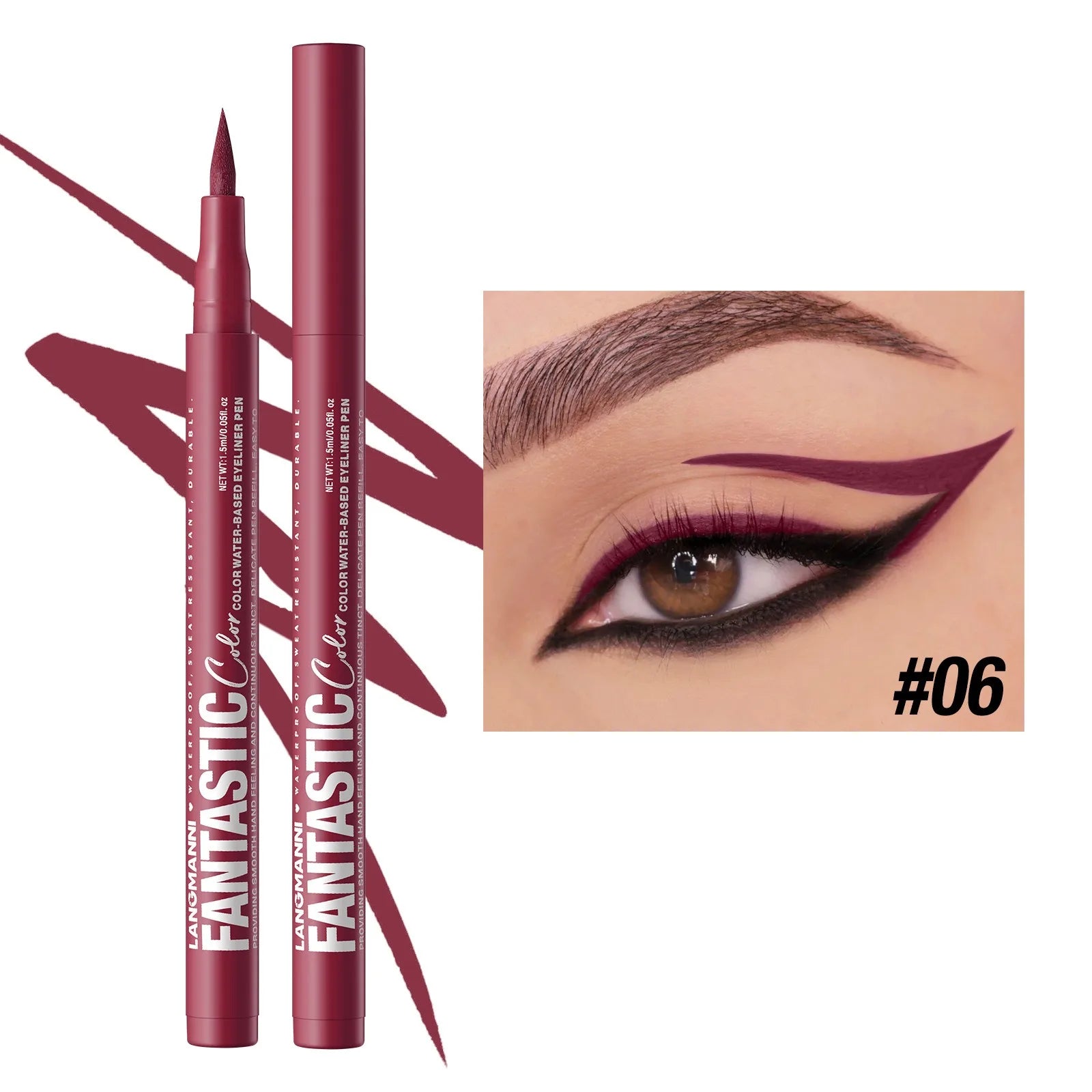 12 Colors Water-Based Eyeliner Liquid Matte Red Quick-Drying Smudge-Proof Smooth Eyeliner Pen Long-Lasting Eyes Makeup Cosmetics