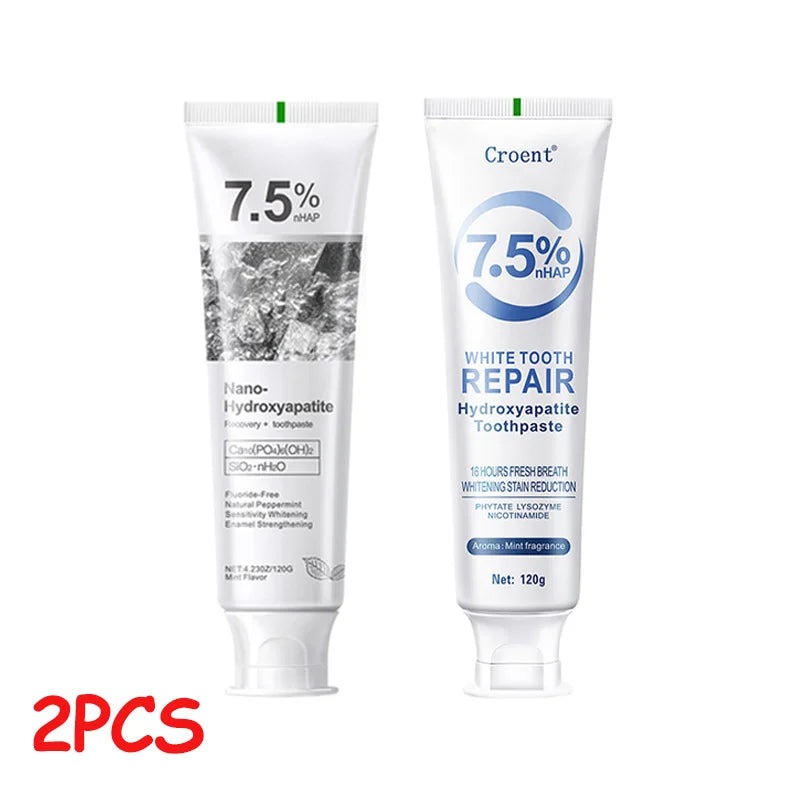 1/2/3Pcs Fluoride-Free Hydroxyapatite Toothpaste Nano-Hap Whitening Gentle Mint Breath Refreshing Stain Removal Oral Care