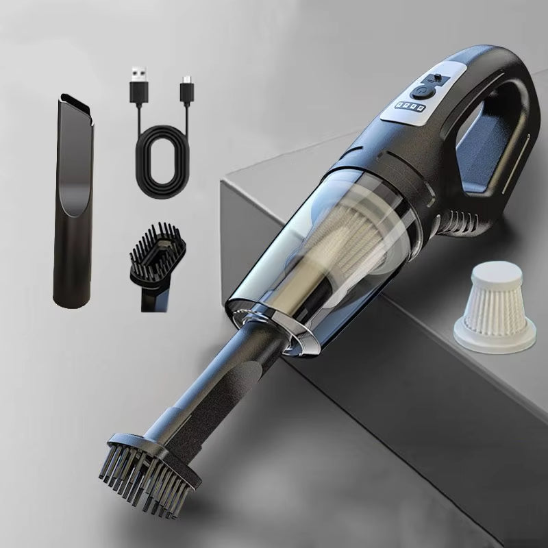 Portable Cordless Car Vacuum USB Recharge Handheld Vacuum Powerful Suction Cleaner for Car Household Office Pet Hair Cleaning