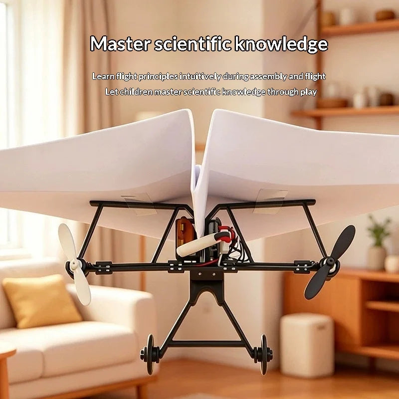 RC Paper Airplane Electric DIY RC Paper Plane Kit Foldable Remote Control Plane Lightweight Stable Airplane Adults Toys Gifts