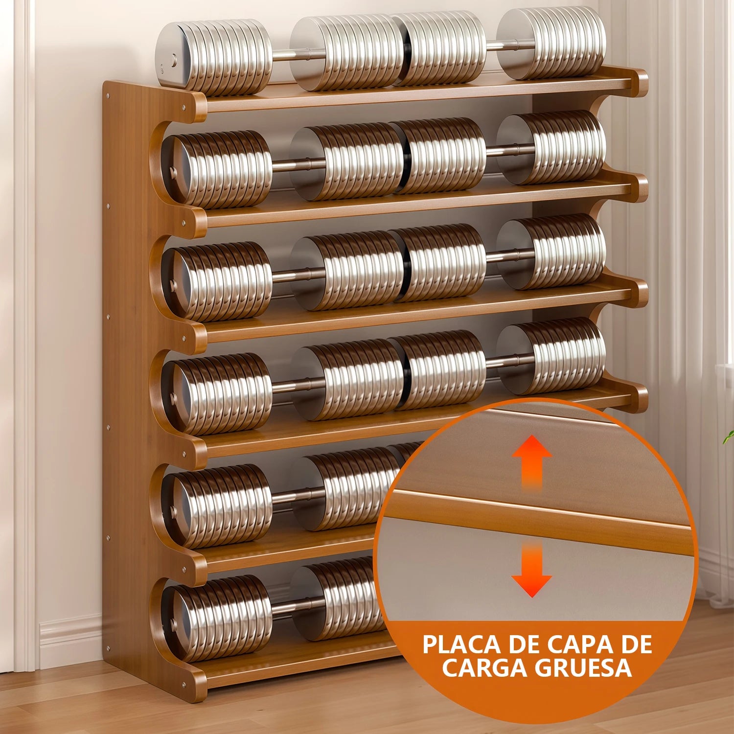 6-Layer Bamboo and Solid Wood Shoe Rack - Large Capacity Entryway Organizer with Open Shelves, Ideal for Home and Bedroom Storage, Entryway Storage