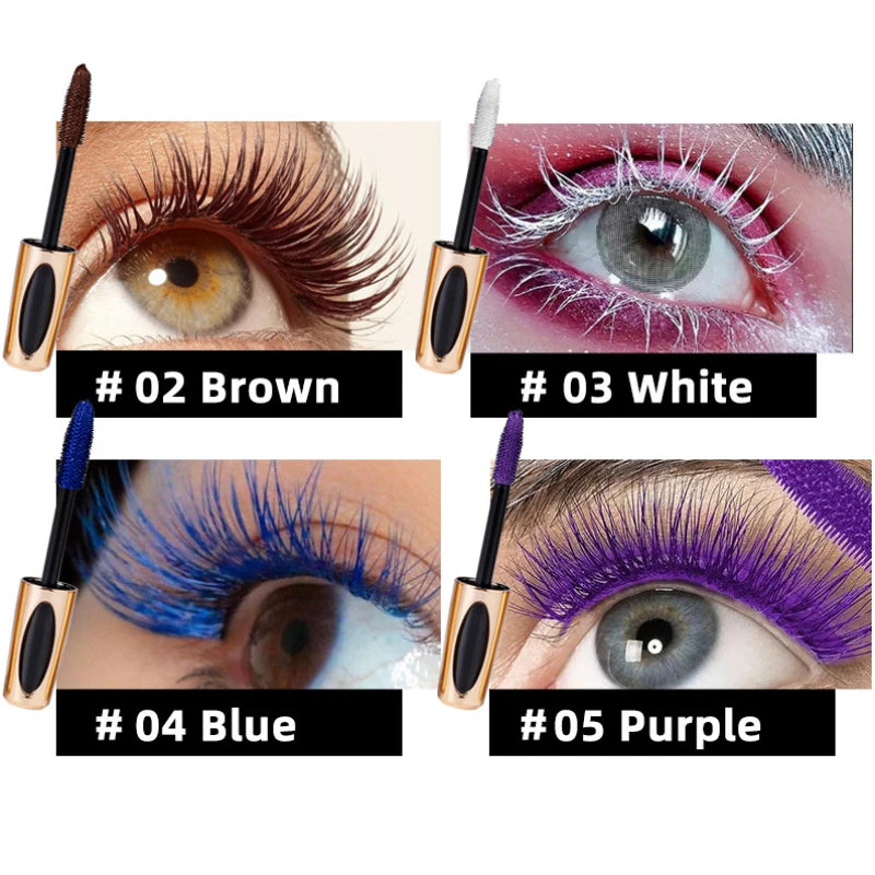 Waterproof Anti-Sweat Mascara Lengthens Eyelashes Extension Blue Silk Fiber Mascara Female Non-Smudge Mascara Makeup Cosmetic