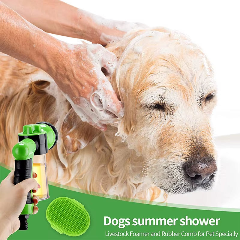 Pet Wash Bath Rubber Brush Water Sprayer Scrubber Tool Dog Cleaning Comb Spray Foamer Wash Bath Shower Massage Dog Accessories