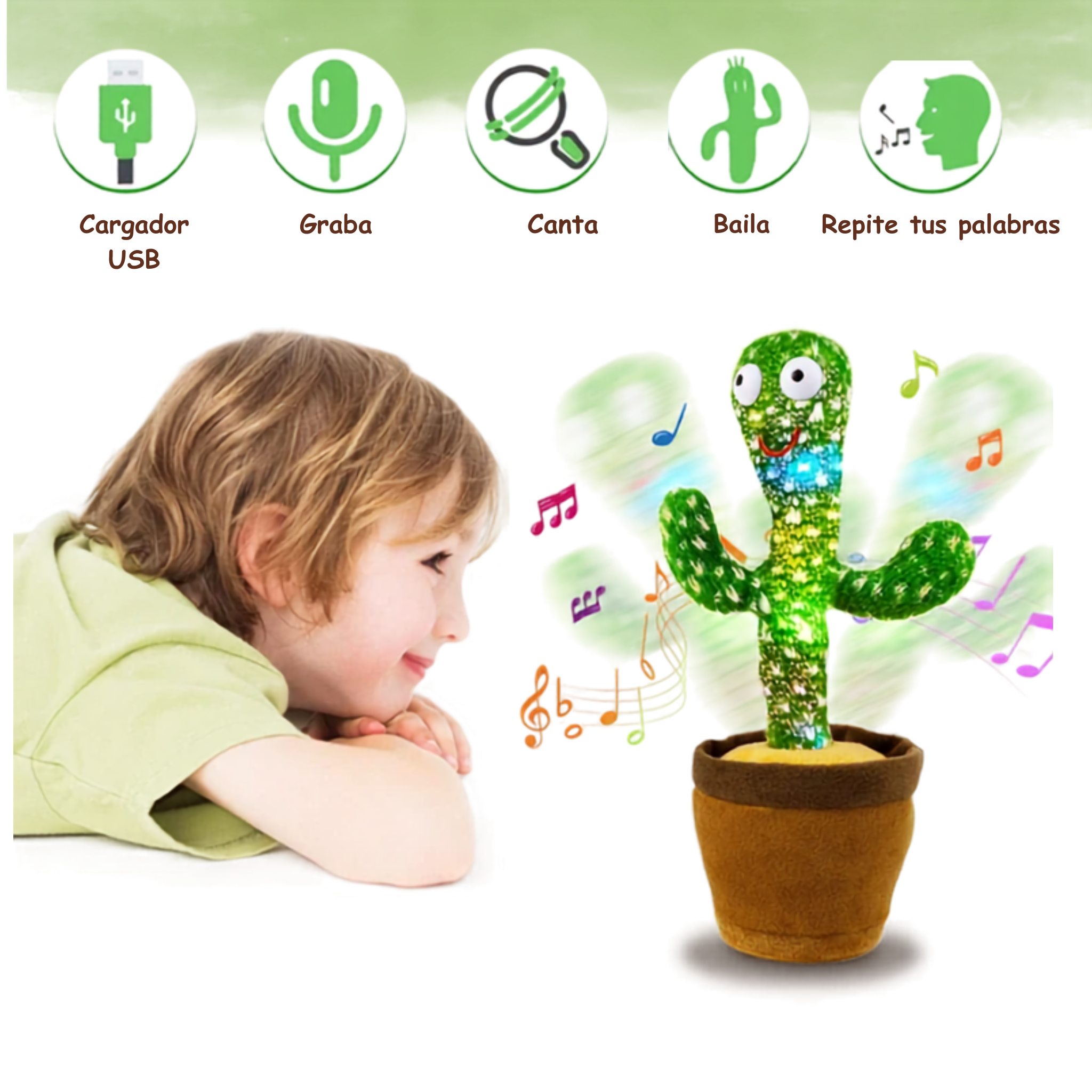 Cactus Bailarín Interactivo con Música y Voz | Dancing Cactus Toy