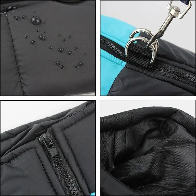 Pet Dog Jacket Warm Winter Clothes for Small Large Dogs Labrador Coat Windproof Waterproof Puppy Costume Vest with D-Ring Pug