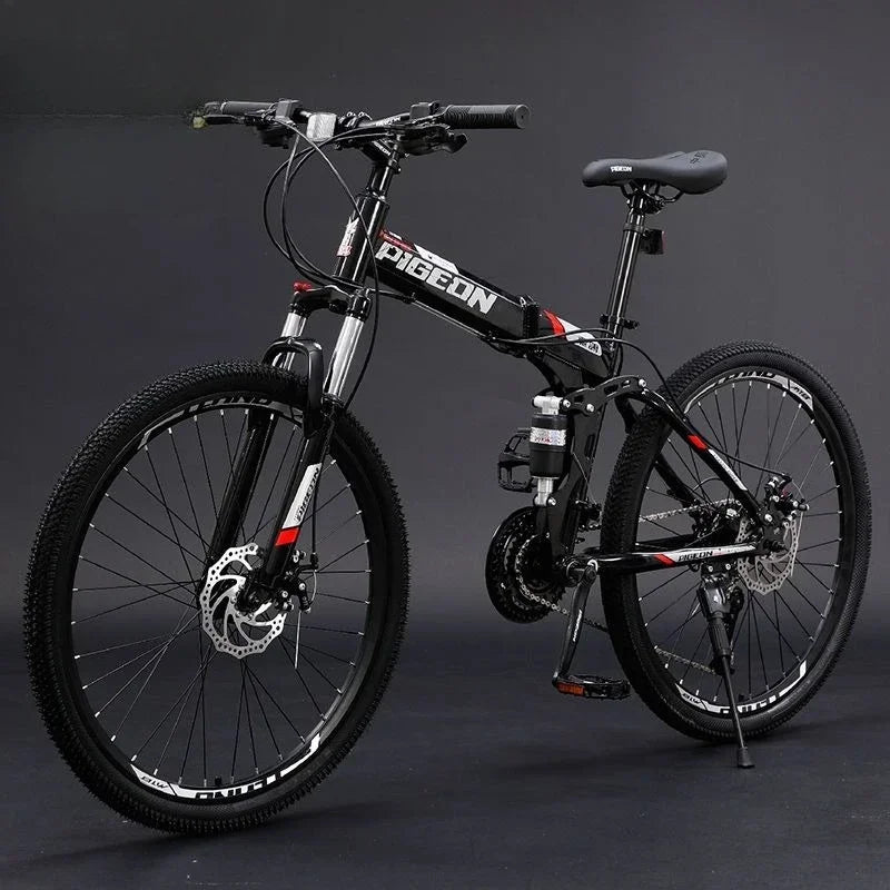 Stylish Mountain Bike Adult Male Folding Shock Absorption Variable Speed Off-Road Student to Work Road Female Adult Bicycle