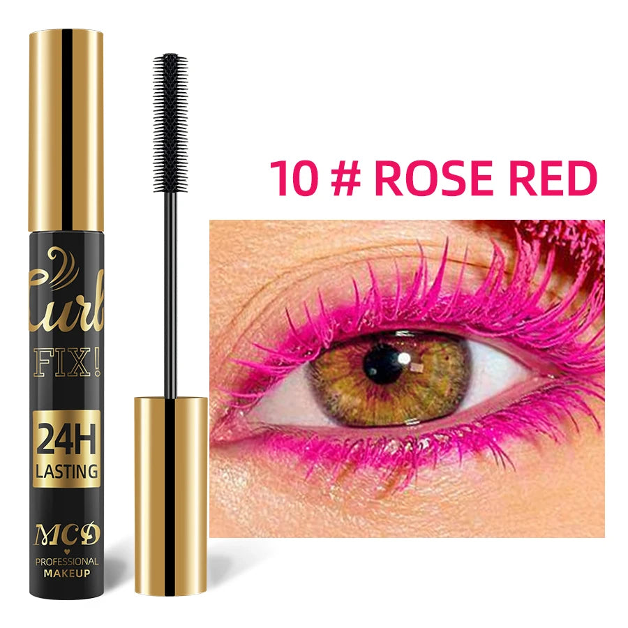 5D Waterproof Mascara Vibrant 9 Color-Lasting Curl Ink Formula -Eyeliner Extension Blue Green Black Eye Makeup Cosmetic