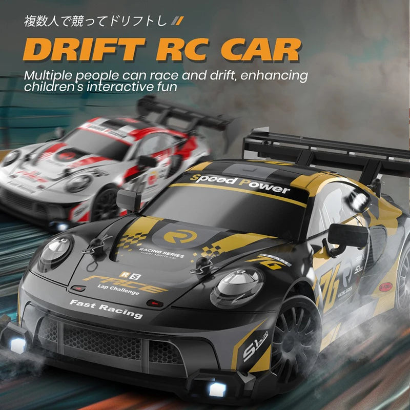 4WD RC Car with LED Remote Control Cars High Speed Fast Drift Racing 2.4G Radio RTR Vehicle GTRPRO Model Toy Kids Children Gift