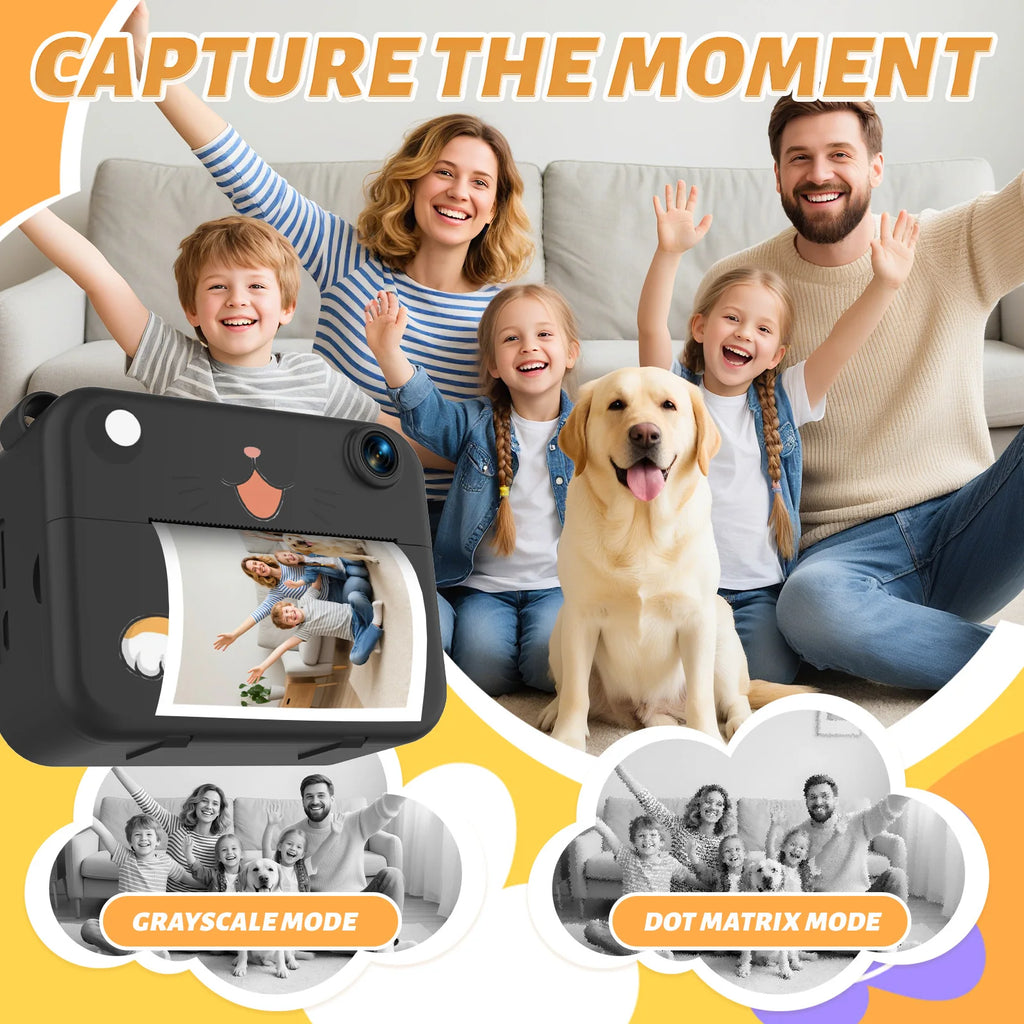 Digital Children Camera Kids Camera Instant Print Photo HD Video Recorder Mini Thermal Printer Best Birthday Festive Gifts 1080P