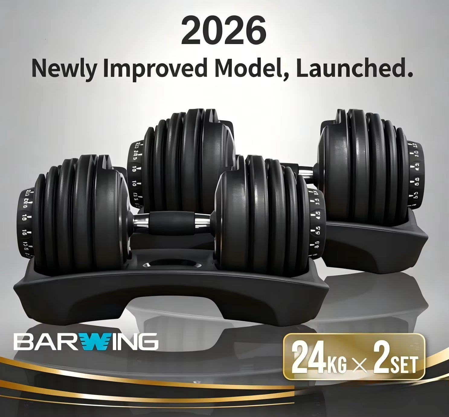 24KG Adjustable Dumbbells, Gym Weight Lifting Training Dumbbells