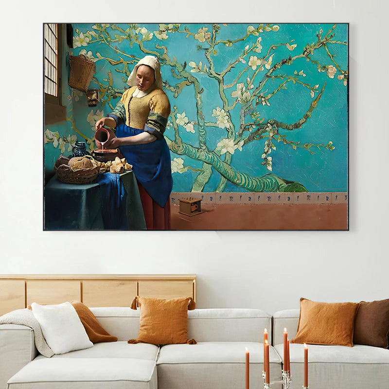Famous Artist Van Gogh Monet Painting Starry Sky Iris Flower Canvas Poster Print Wall Art Picture Living Room Decor Mural