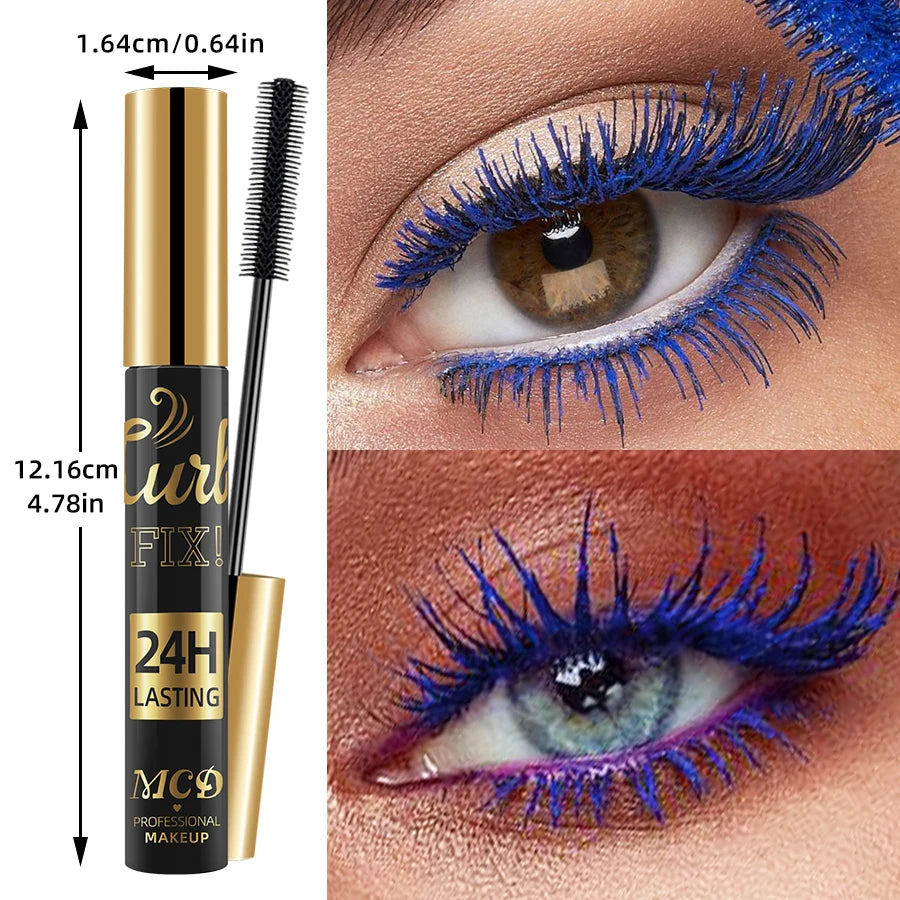 5D Waterproof Mascara Vibrant 9 Color-Lasting Curl Ink Formula -Eyeliner Extension Blue Green Black Eye Makeup Cosmetic