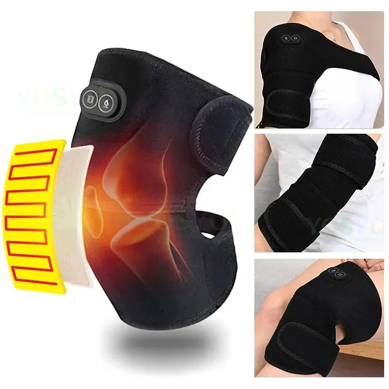 Home Therapy Heated Shoulder Brace, Plug-In Design with Graphene Warming Pulse Vibration