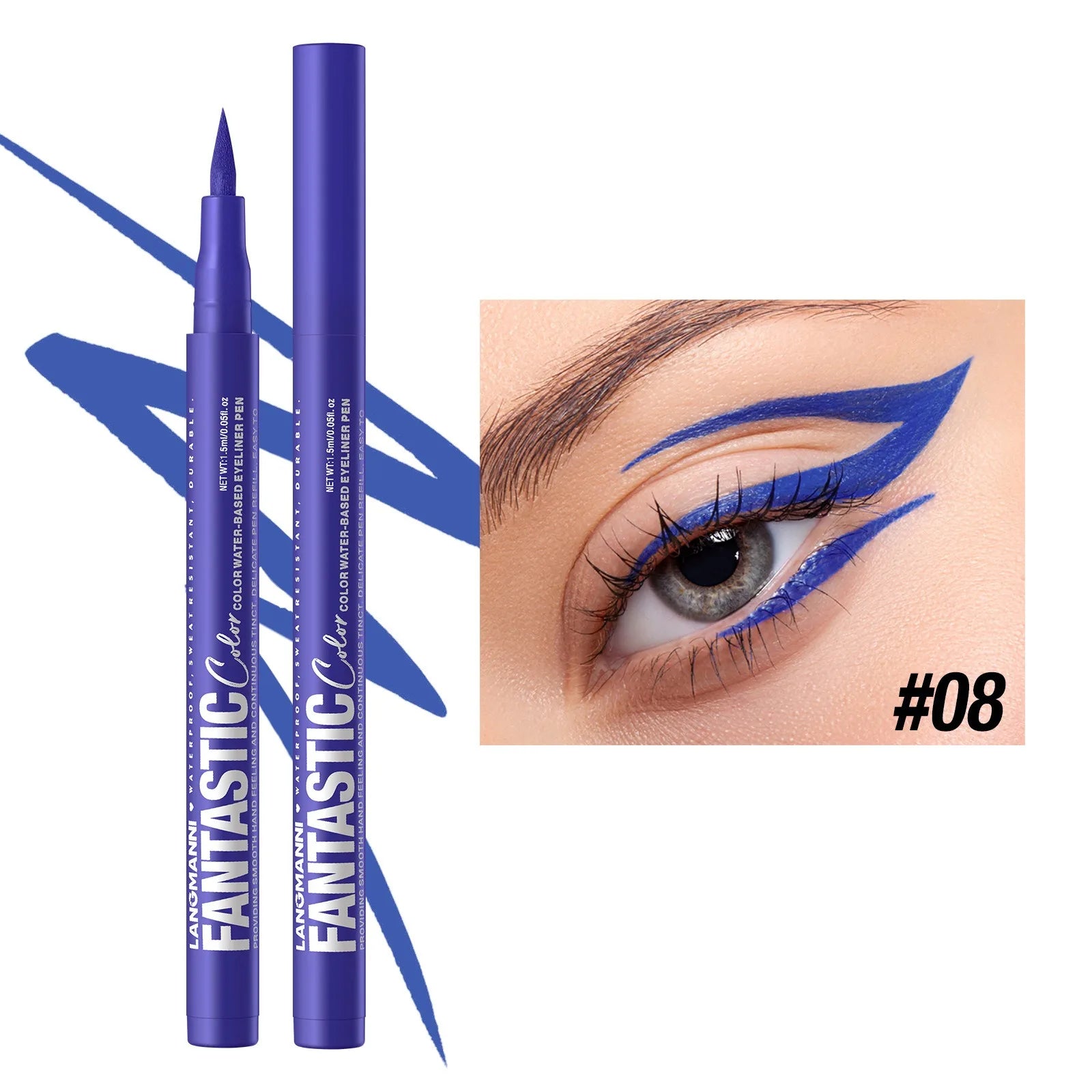 12 Colors Water-Based Eyeliner Liquid Matte Red Quick-Drying Smudge-Proof Smooth Eyeliner Pen Long-Lasting Eyes Makeup Cosmetics