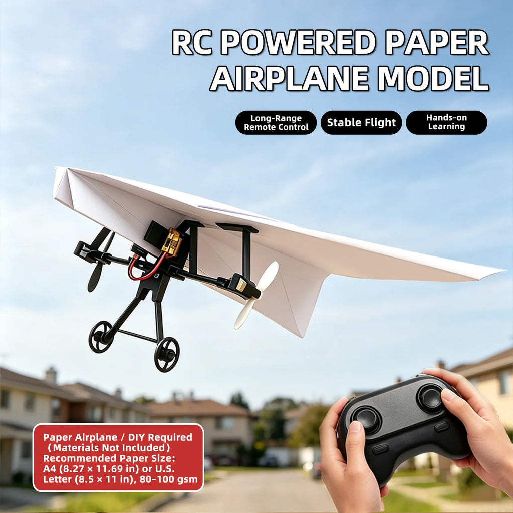 RC Paper Airplane Electric DIY RC Paper Plane Kit Foldable Remote Control Plane Lightweight Stable Airplane Adults Toys Gifts