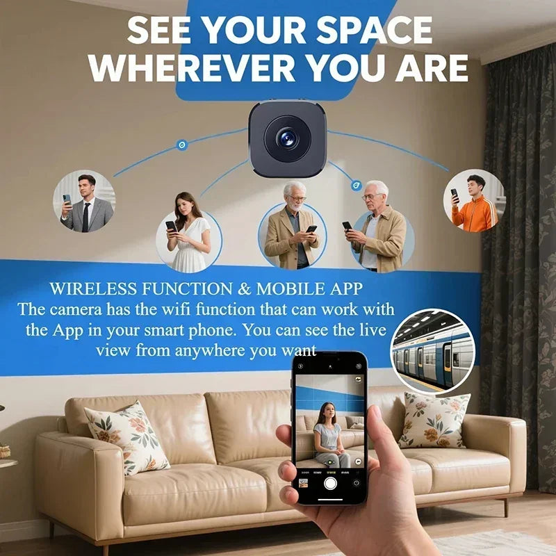 New Mini 6K Wifi Security Camera Full HD Surveillance Cam Two-Way Audio Motion Detection Infrared Night Vision Home Monitor