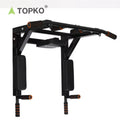 TOPKO Portable Mounted Doorway Pull up Bar Multi-Function Wall Chin up Bar with Dip Station Bars